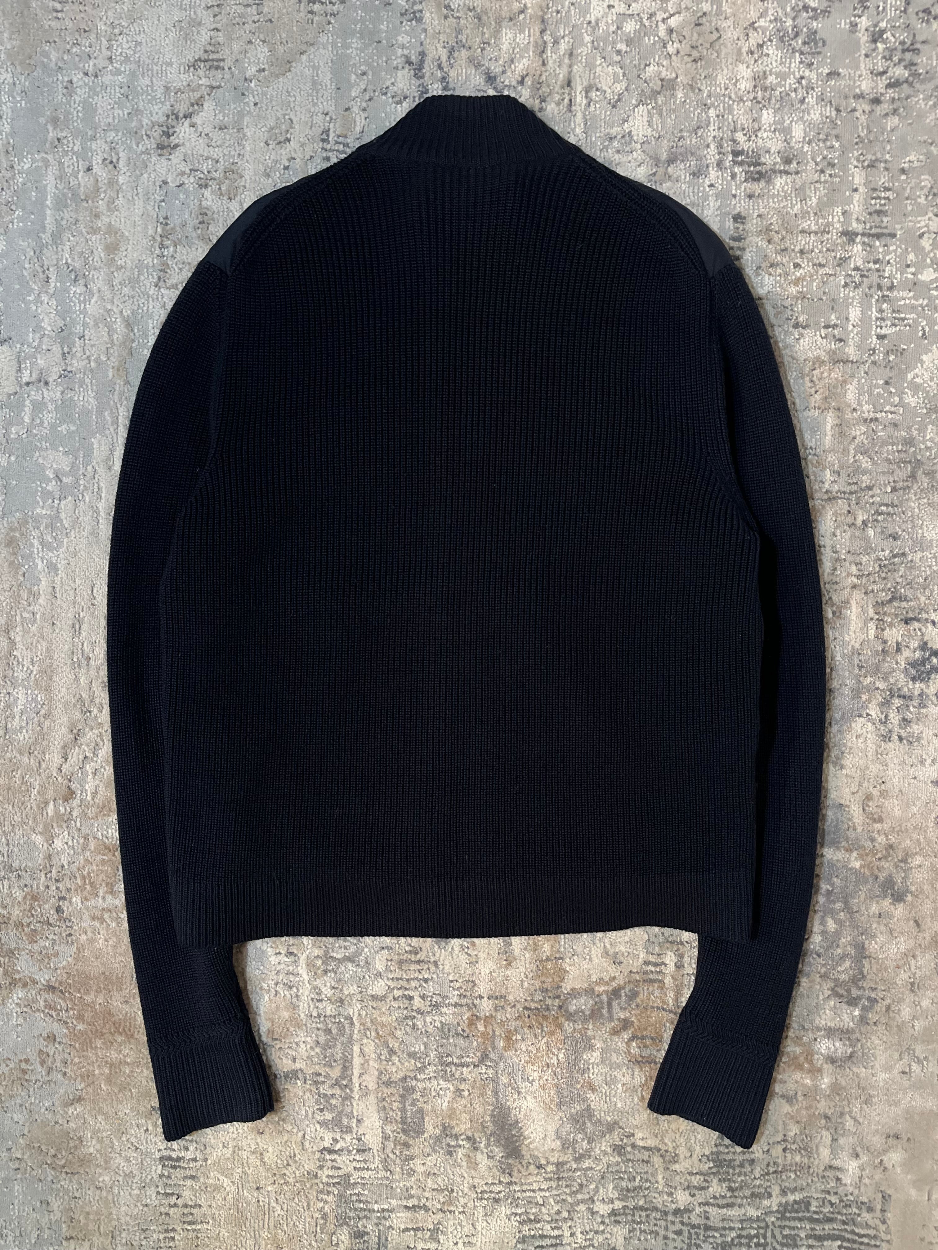 Cardigan MONCLER marinblå vadderad stickad jacka - Storlek Large (rek. 9,500 kr)