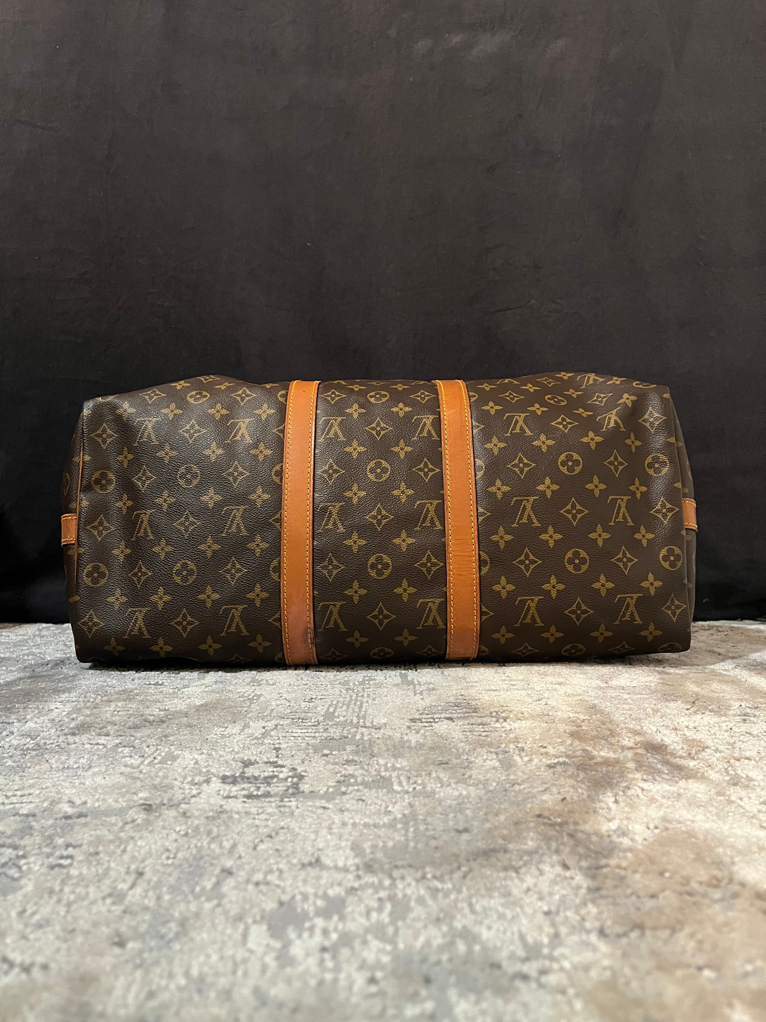 Vintage Keepall Bandouliére 50 monogram brun canvas väska (rek. 26,600 kr)