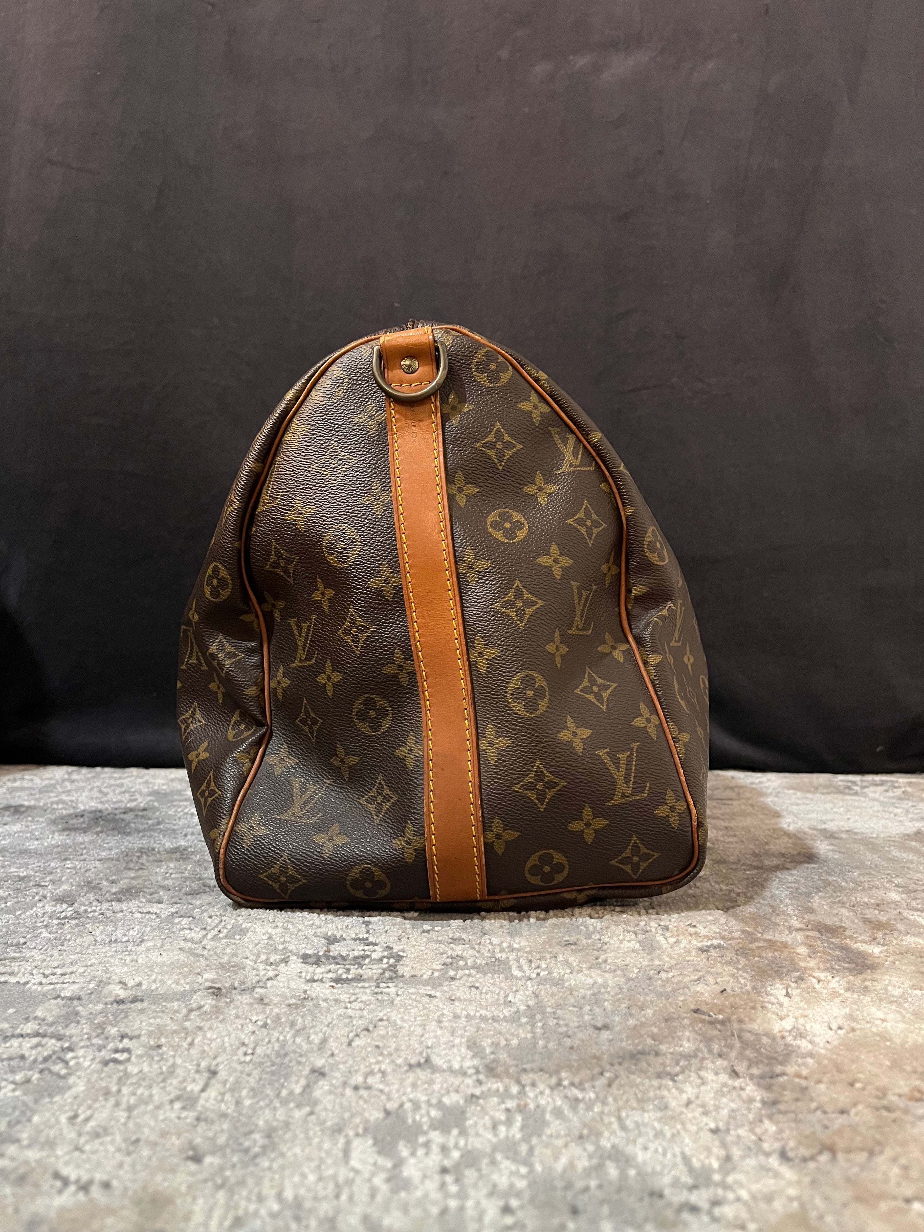 Vintage Keepall Bandouliére 50 monogram brun canvas väska (rek. 26,600 kr)