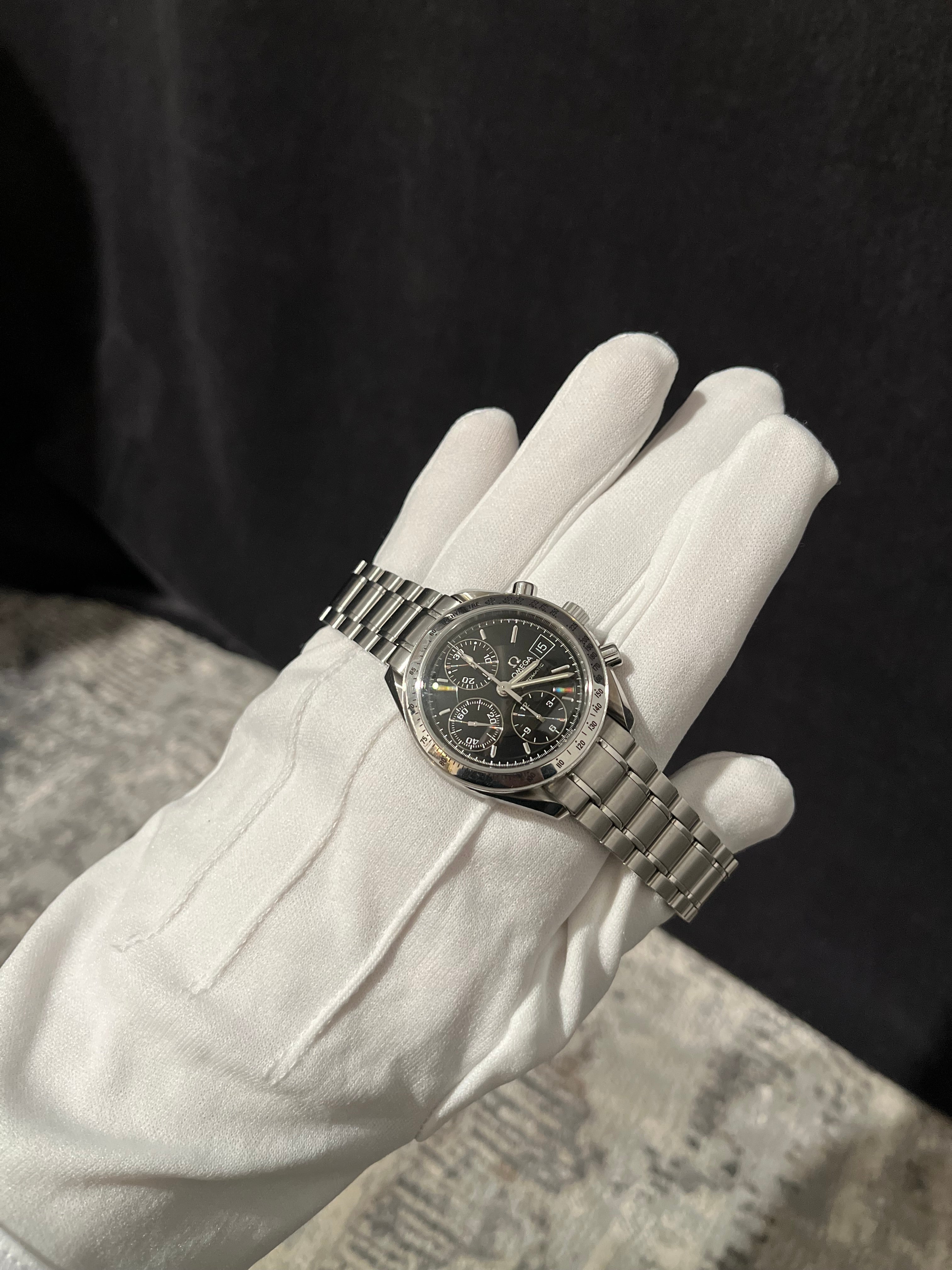 Speedmaster automatisk datum ref 3513.50.00 svart urtavla stålklocka - 39 mm (ur produktion)